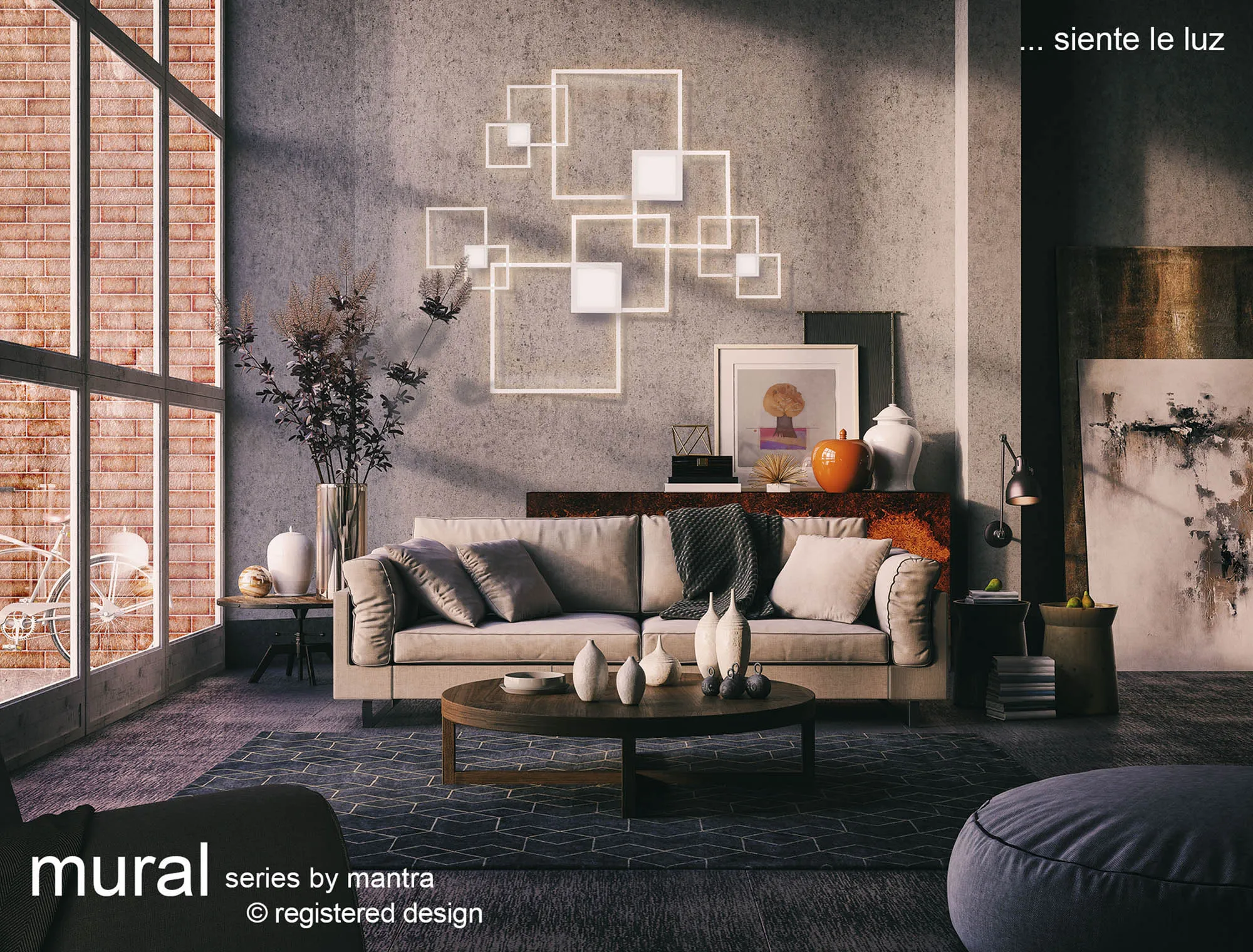 Mural White Wall Lights Mantra Fusion Flush Wall Lights